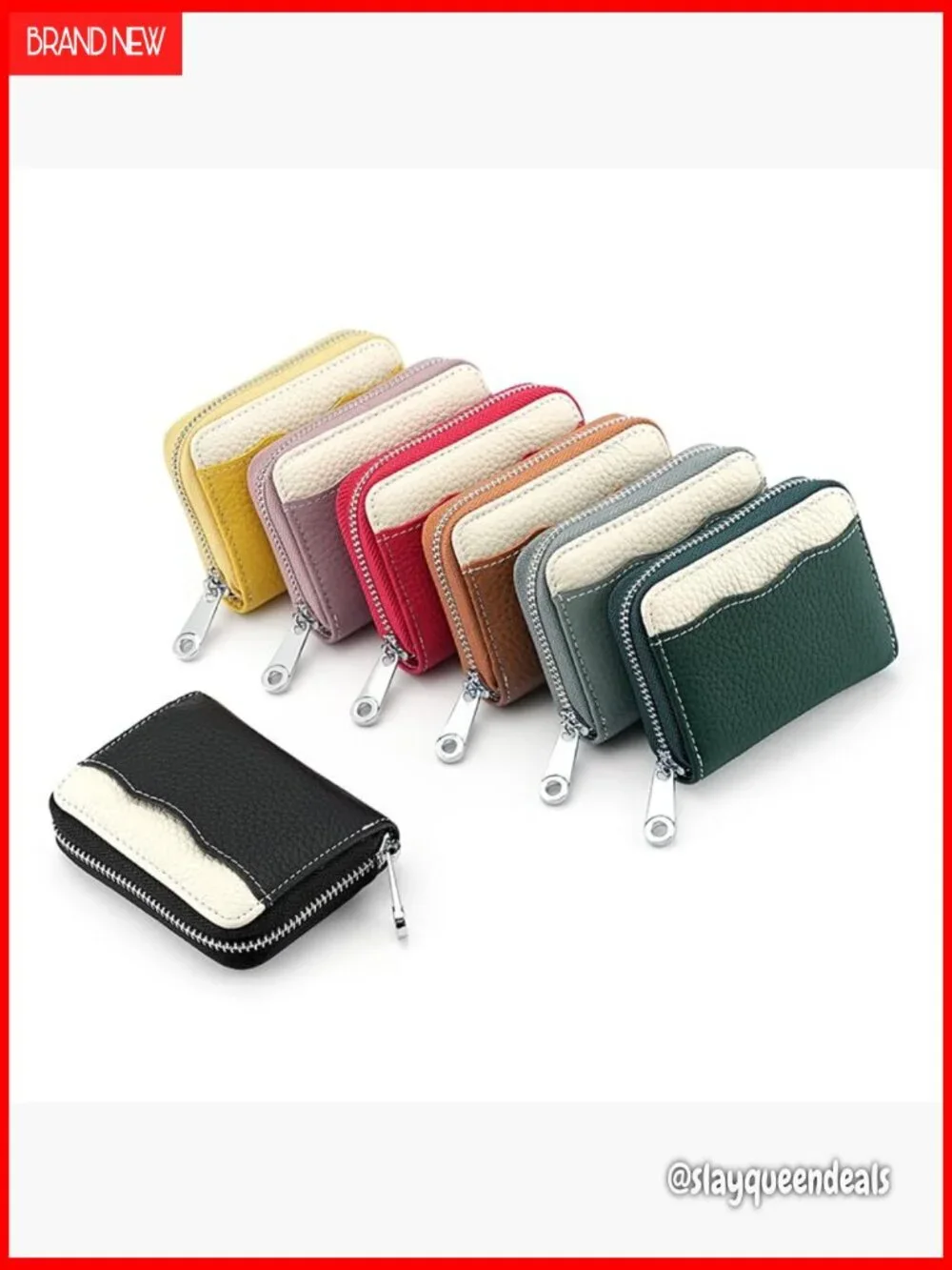 Genuine Leather RFID Blocking Wallet with 20 Card Slots and Zipper